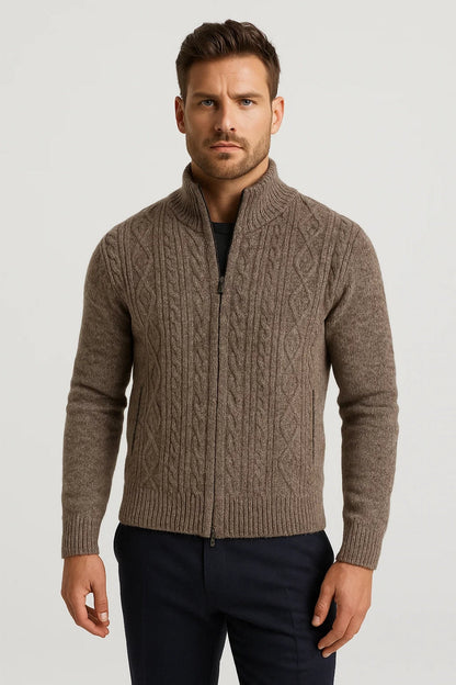 Gilet Homme | Zippé Torsadé | Élégant, Confortable et Chaud pour Hiver