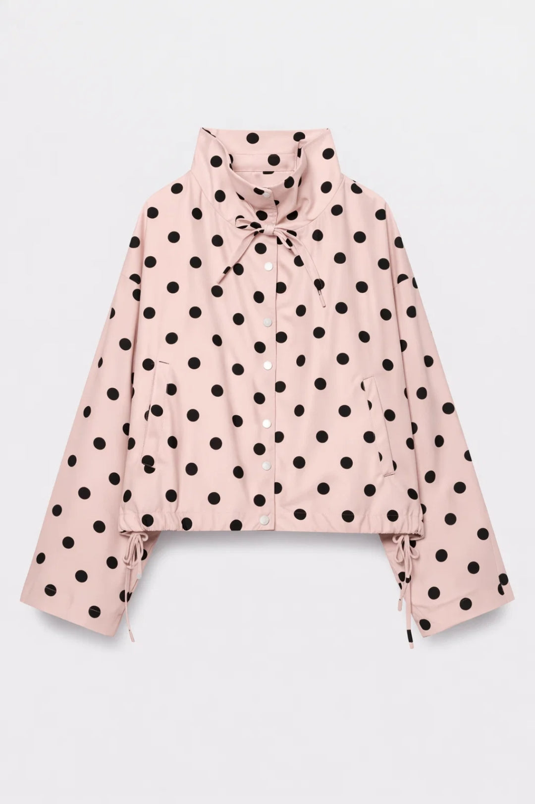 Imperméable Femme - Courte Veste à Pois avec Col Noué