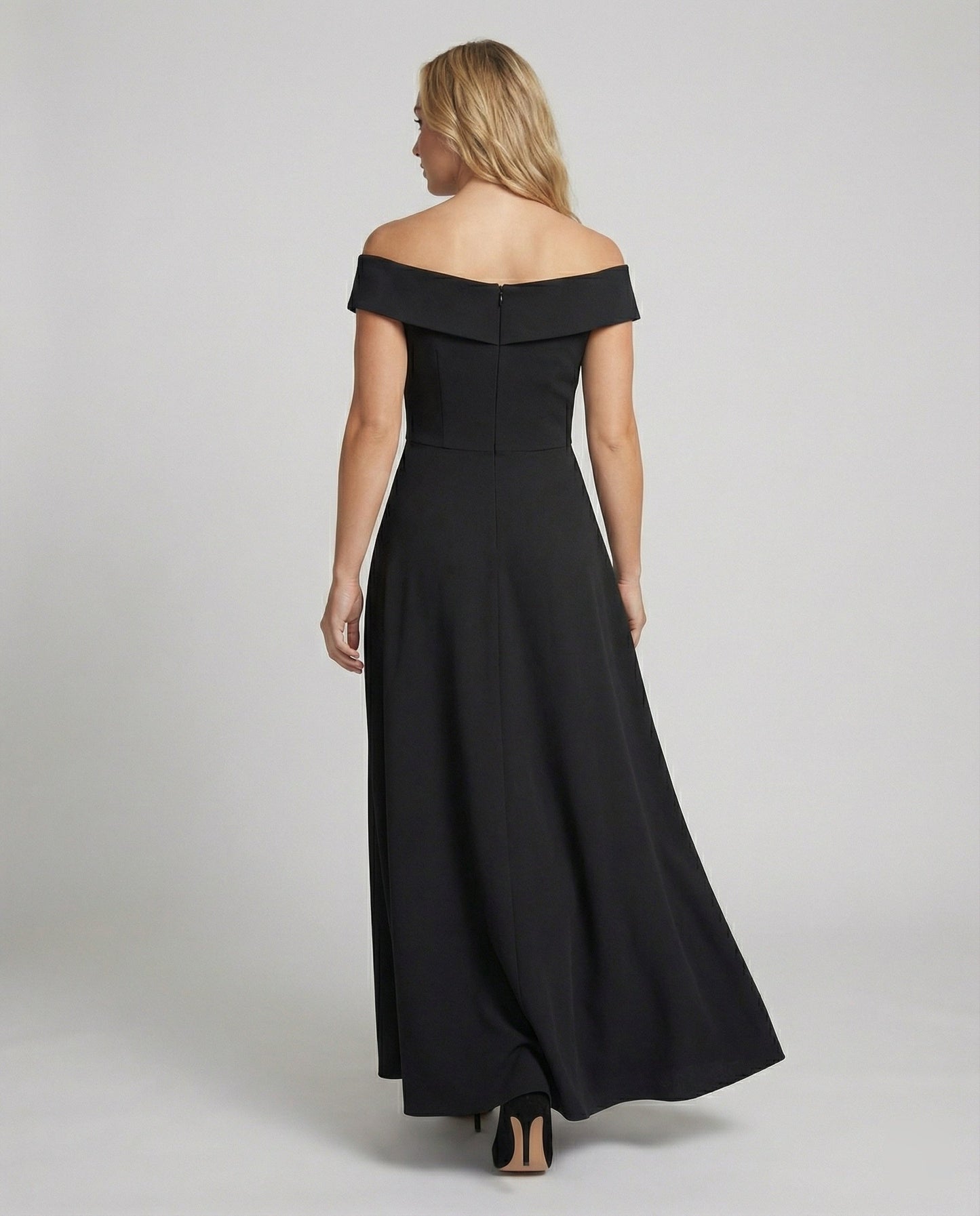 Isabelle - Robe Invitée Mariage Femme Maxi Épaules Dénudées Ligne A et Col Bardot Élégante