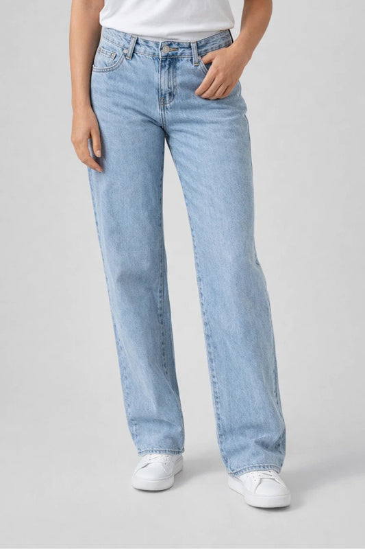 Jean Femme | pantalon large & taille haute | coupe droite classique pour Printemps