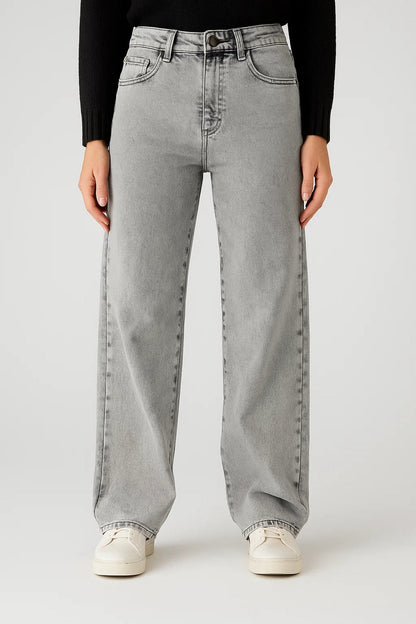 Jean Taille Haute Femme | Jean Large Coupe Droite | Léger et Respirant