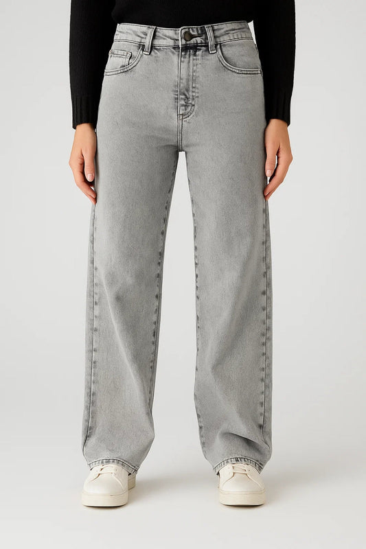 Jean Taille Haute Femme | Jean Large Coupe Droite | Léger et Respirant