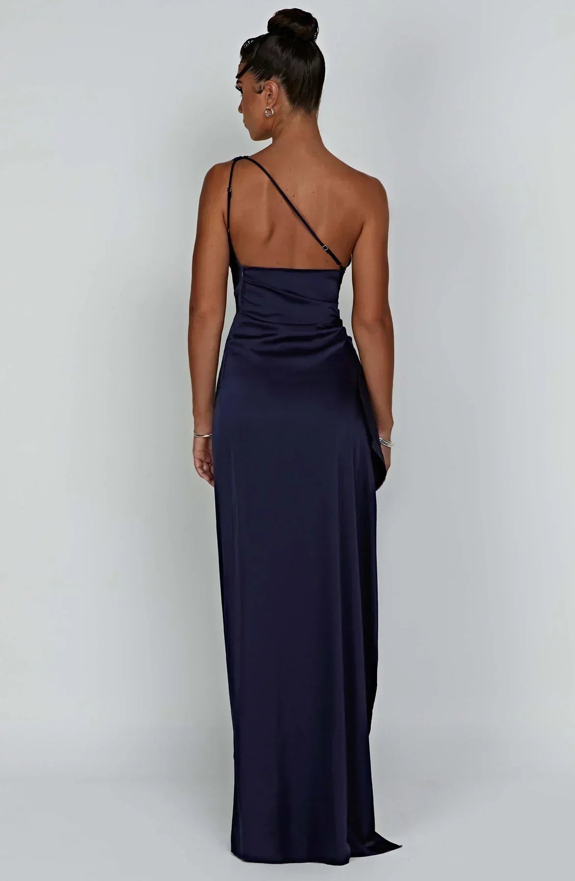Juliette - Robe Invitée Mariage Femme Maxi Épaule Dénudée avec Fente Haute et Drapé Élégante