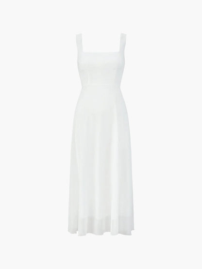 Juliette - Robe Élégante Invitée Mariage Femme avec Bretelles et Jupe Évasée
