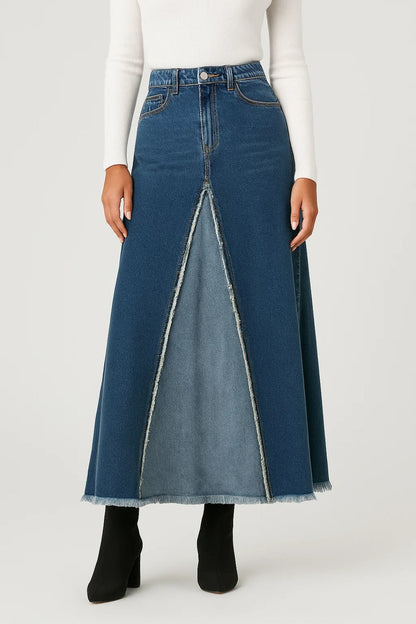 Jupe Femme | long | silhouette évasée et fente structurée pour Mi-Saison