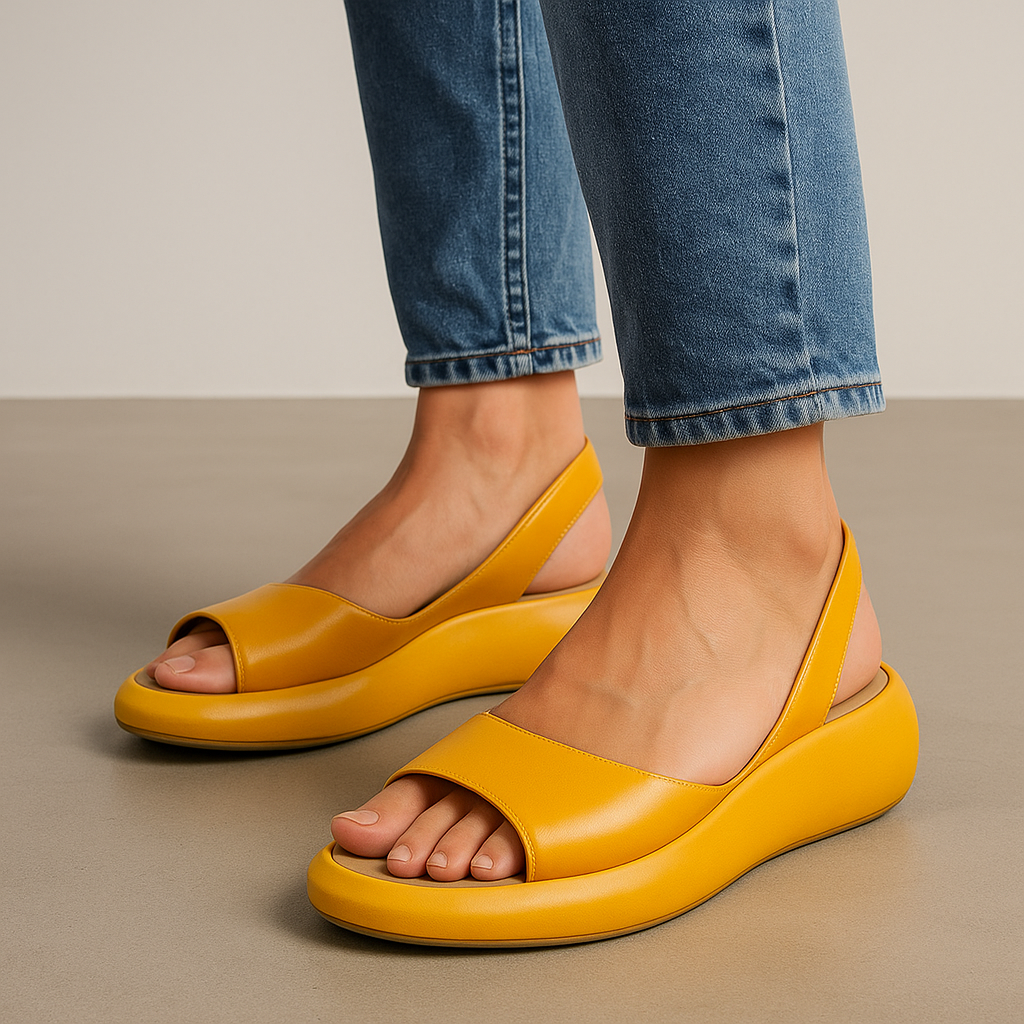 Léa - Sandales Orthopédiques Femme Modernes à Semelle Bulle et Bride Arrière Élastique