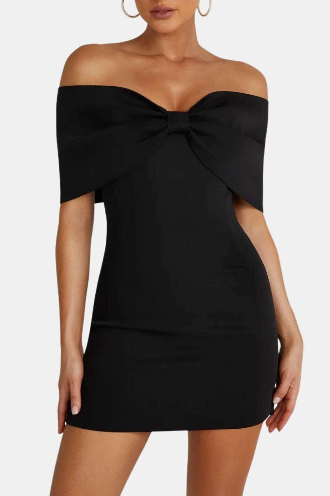 Louise - Robe de Soirée Femme Sexy Bustier Épaules Dénudées avec Nœud Frontal