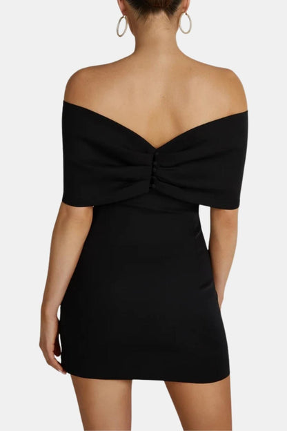 Louise - Robe de Soirée Femme Sexy Bustier Épaules Dénudées avec Nœud Frontal