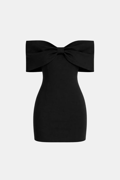 Louise - Robe de Soirée Femme Sexy Bustier Épaules Dénudées avec Nœud Frontal