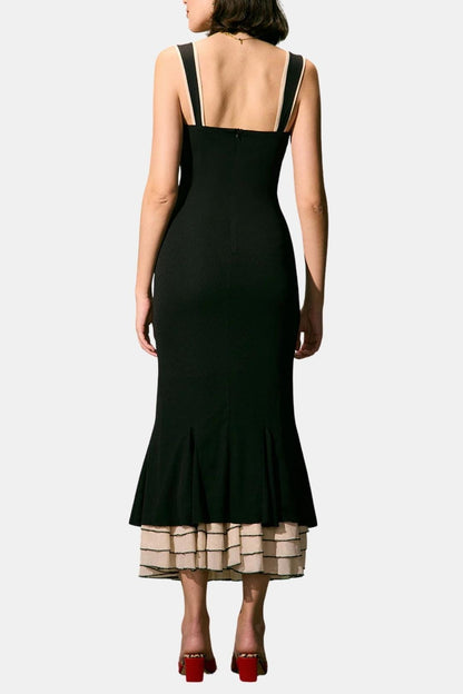 Manon - Robe Mariage Invitée Femme Élégante avec Bustier et Volants en Bas