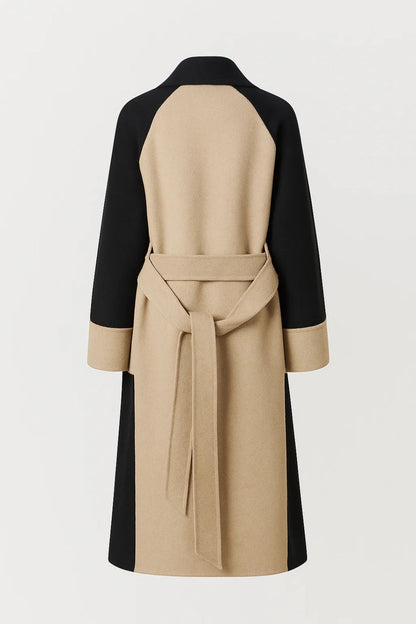 Manteau Bicolore Chic | Manteau long à double boutonnage | Léger et Respirant