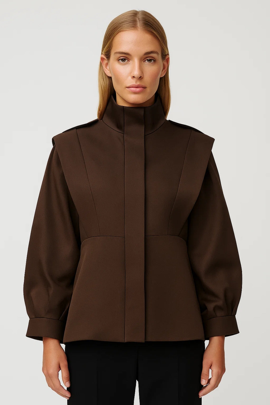 Manteau Court Structuré | Veste à col montant pour femme | Élégant et Contemporain
