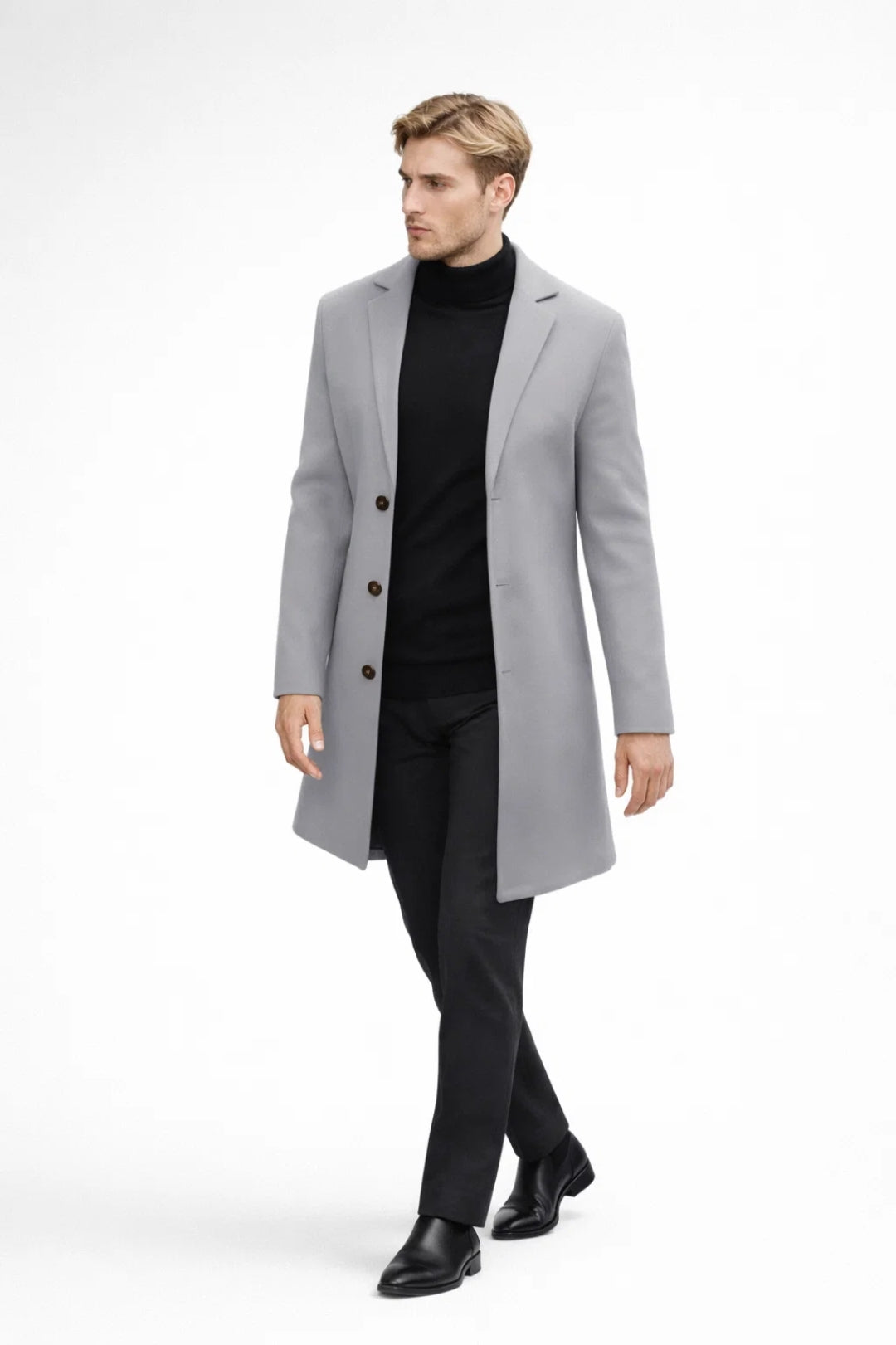 Manteau Homme | long élégant & coupe structurée | silhouette nette pour Hiver