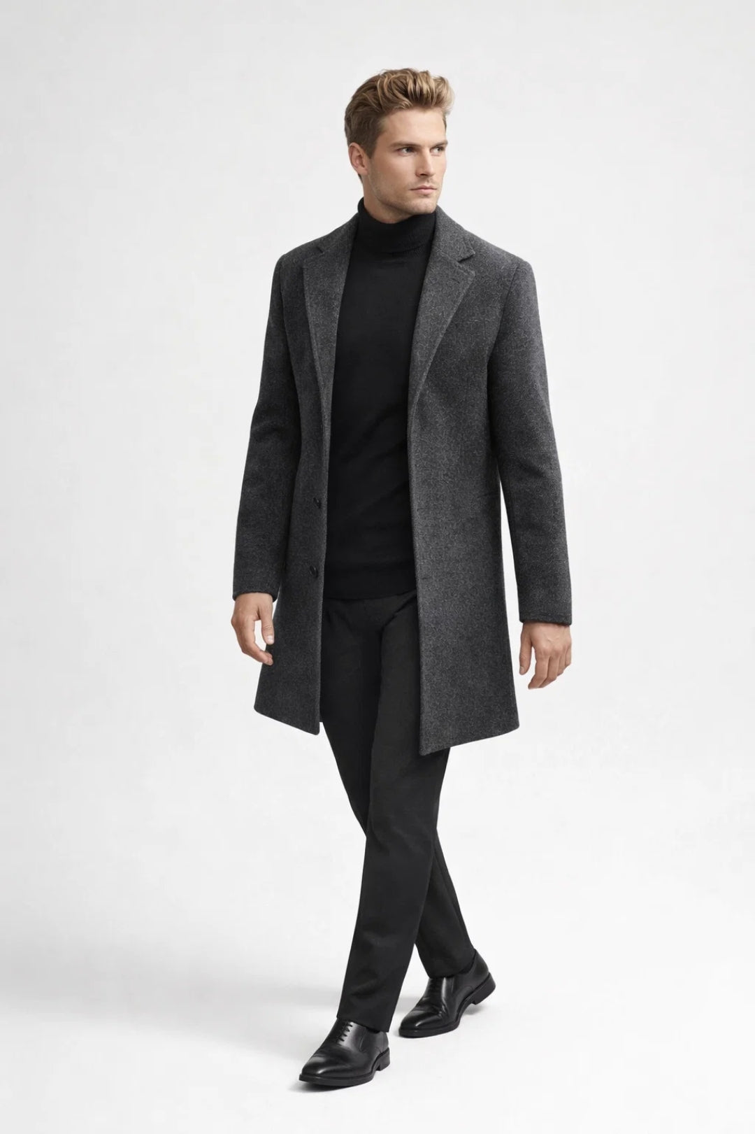 Manteau Homme | long élégant & coupe structurée | silhouette nette pour Hiver