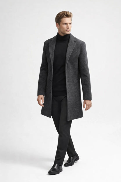 Manteau Homme | long élégant & coupe structurée | silhouette nette pour Hiver