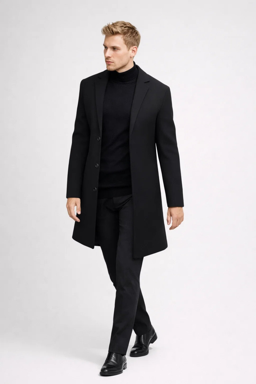 Manteau Homme | long élégant & coupe structurée | silhouette nette pour Hiver