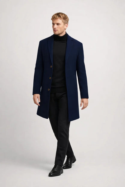 Manteau Homme | long élégant & coupe structurée | silhouette nette pour Hiver