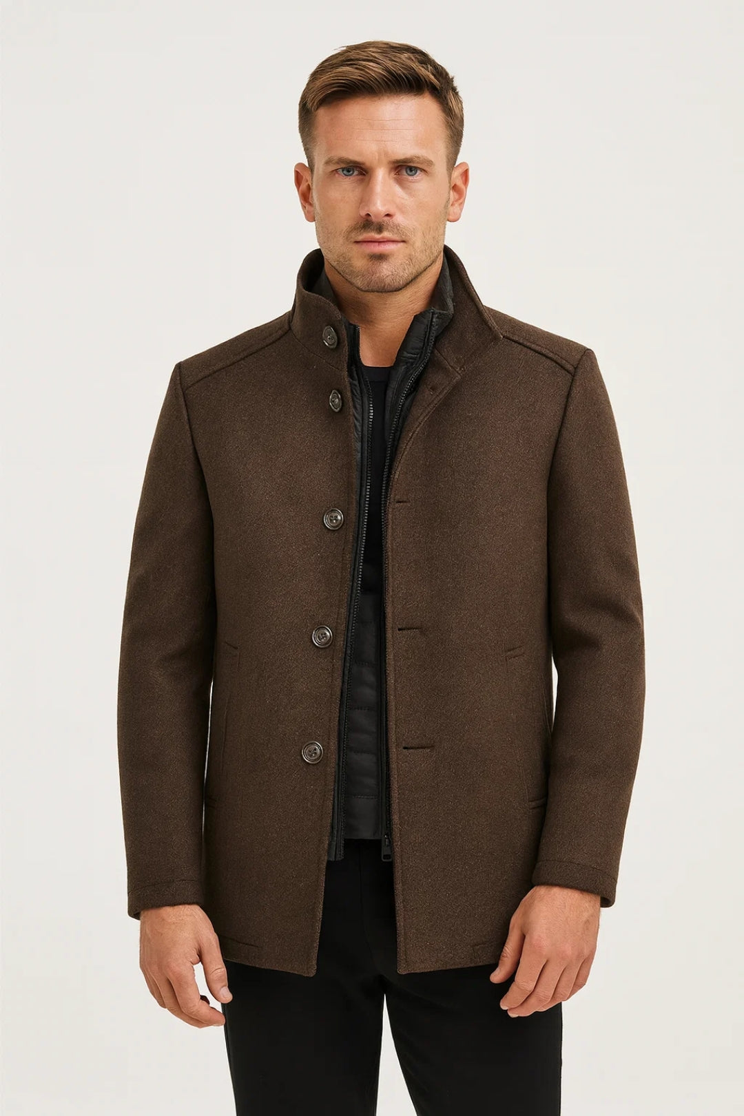 Manteau Homme | zippé boutonné | silhouette chaude pour Hiver