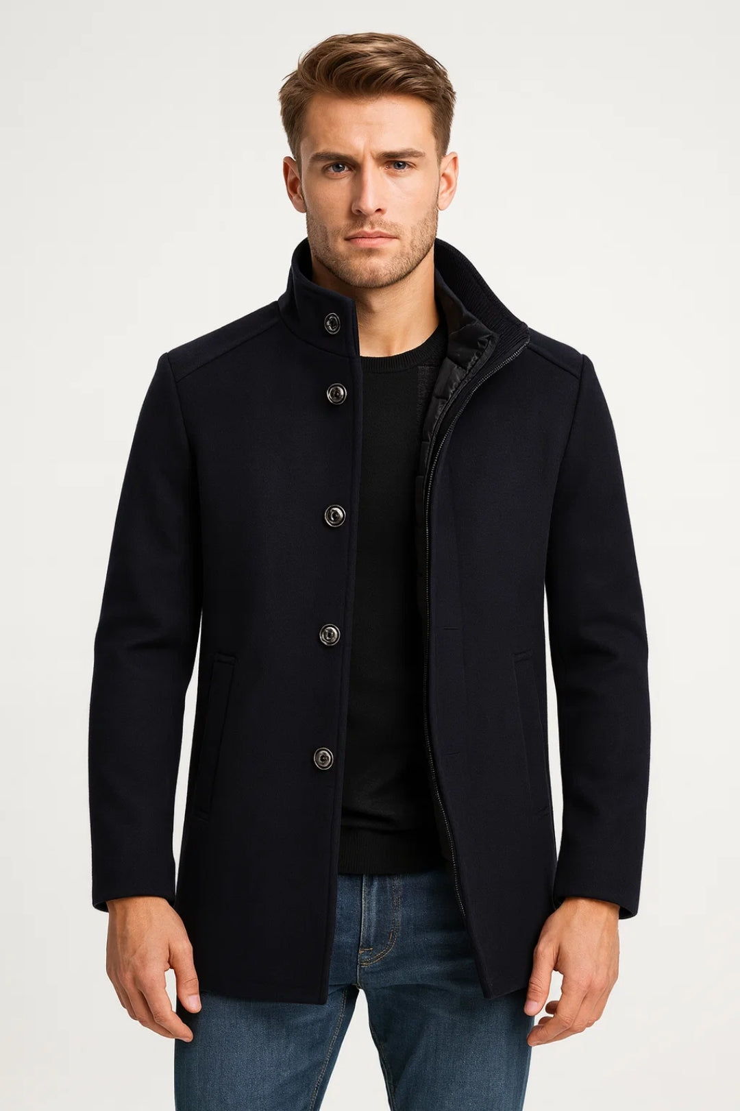Manteau Homme | zippé boutonné | silhouette chaude pour Hiver