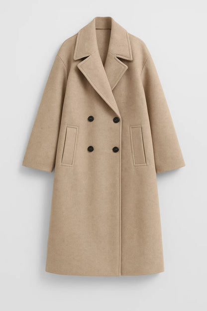 Manteau Long Femme | Manteau Croisé à Boutons | Élégant et Intemporel