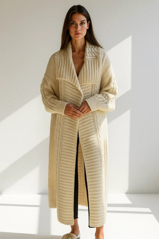 Manteau Long en Maille | Chaud et Confortable | Style Élégant