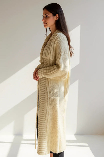 Manteau Long en Maille | Chaud et Confortable | Style Élégant