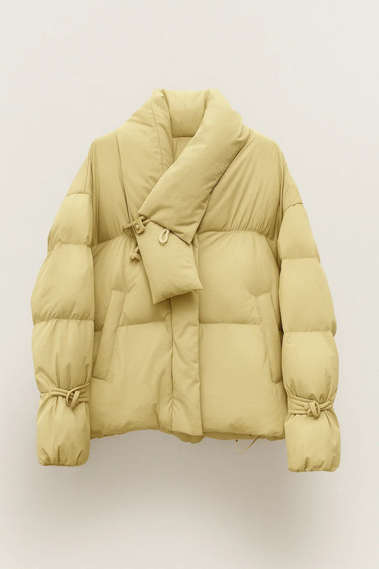 Manteau Matelassé Femme | Doudoune Courte avec Col Drapé | Léger et Respirant