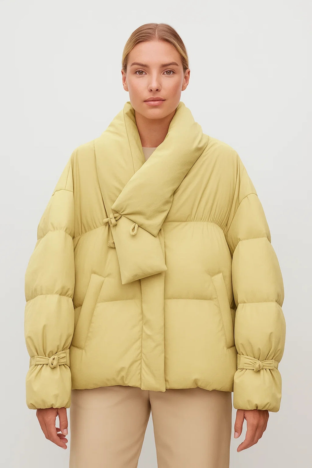 Manteau Matelassé Femme | Doudoune Courte avec Col Drapé | Léger et Respirant