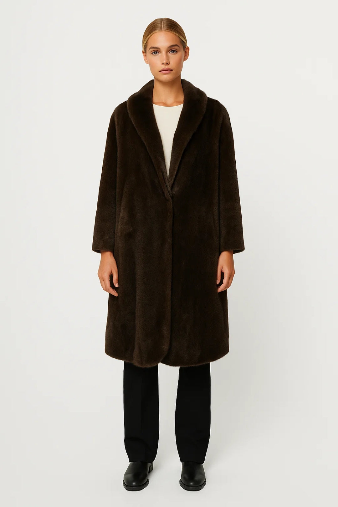 Manteau Élégant | Manteau long effet fourrure | Léger et Respirant