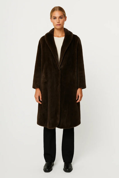 Manteau Élégant | Manteau long effet fourrure | Léger et Respirant