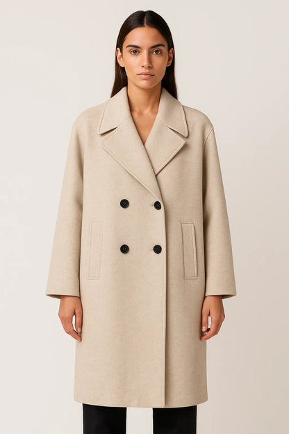 Manteaux | Manteau Long Croisé | Minimaliste | Intemporel