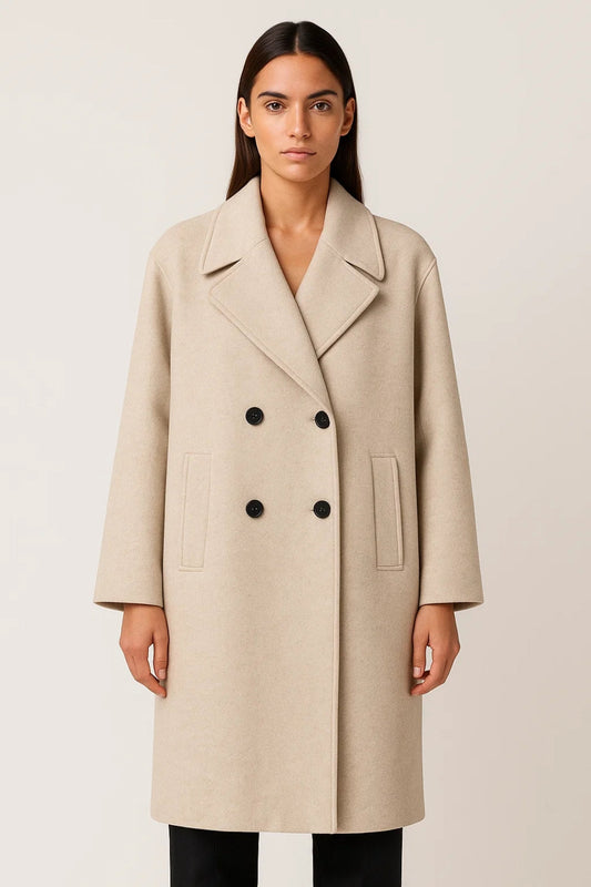 Manteaux | Manteau Long Croisé | Minimaliste | Intemporel