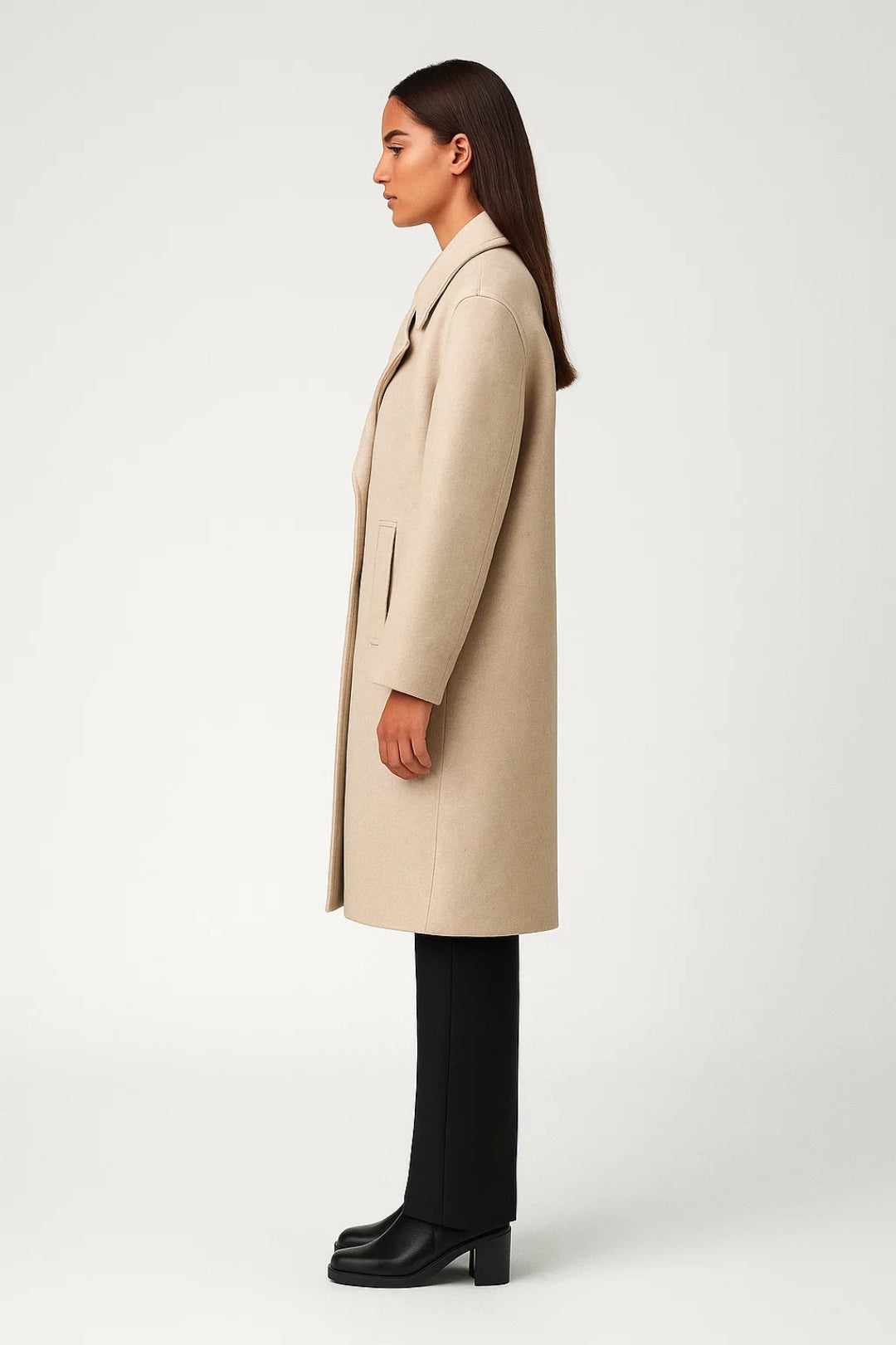 Manteaux | Manteau Long Croisé | Minimaliste | Intemporel