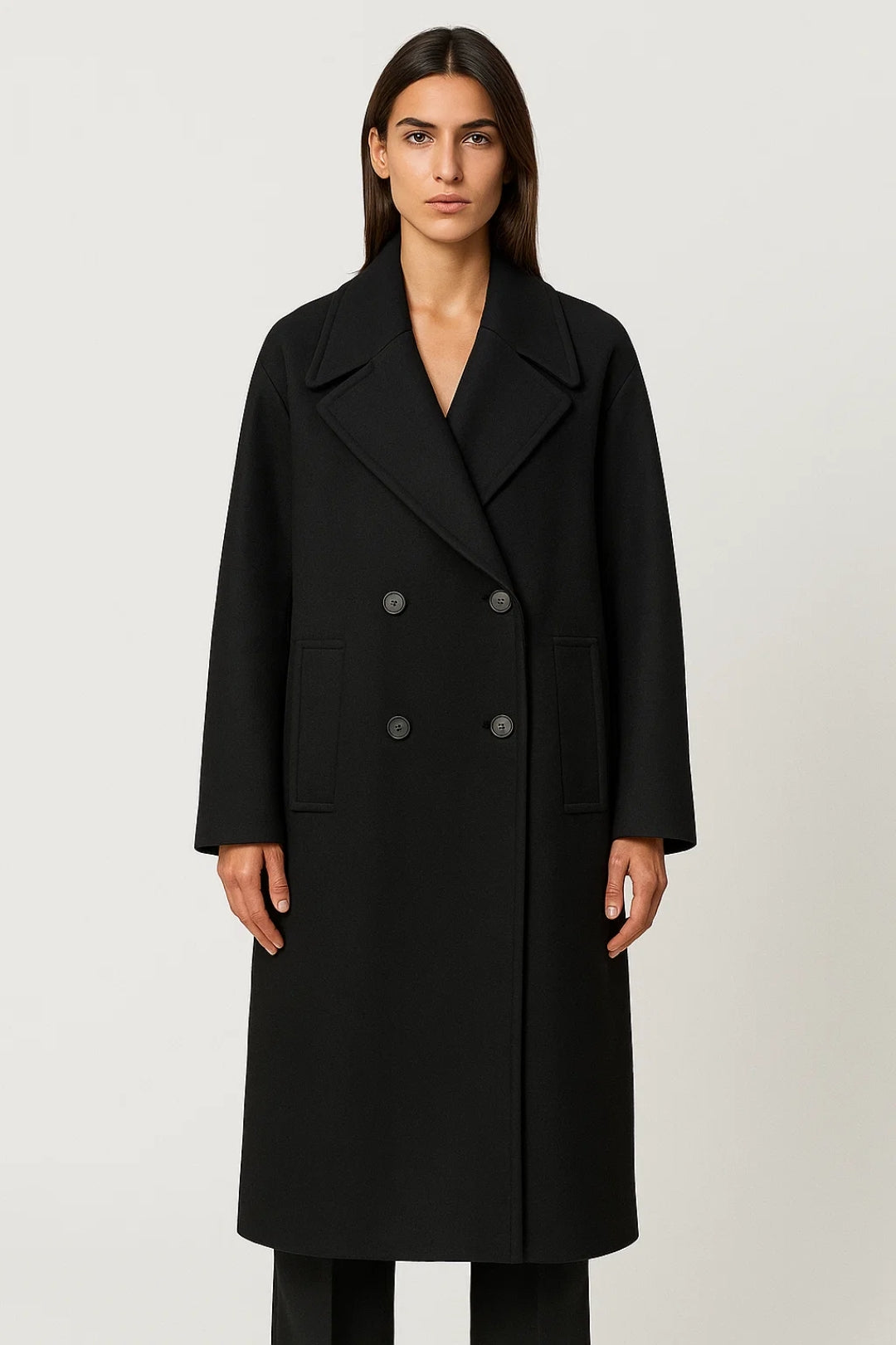 Manteaux | Manteau Long Croisé | Minimaliste | Intemporel