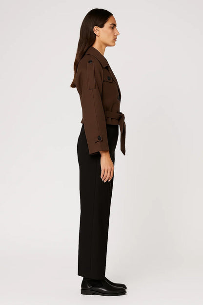 Manteaux | Trench Court Croisé avec Ceinture | Élégant | Essentiel