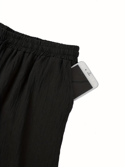 Antoine - Pantalon en Lin Homme Décontracté avec Taille Élastiquée et Coupe Fluide