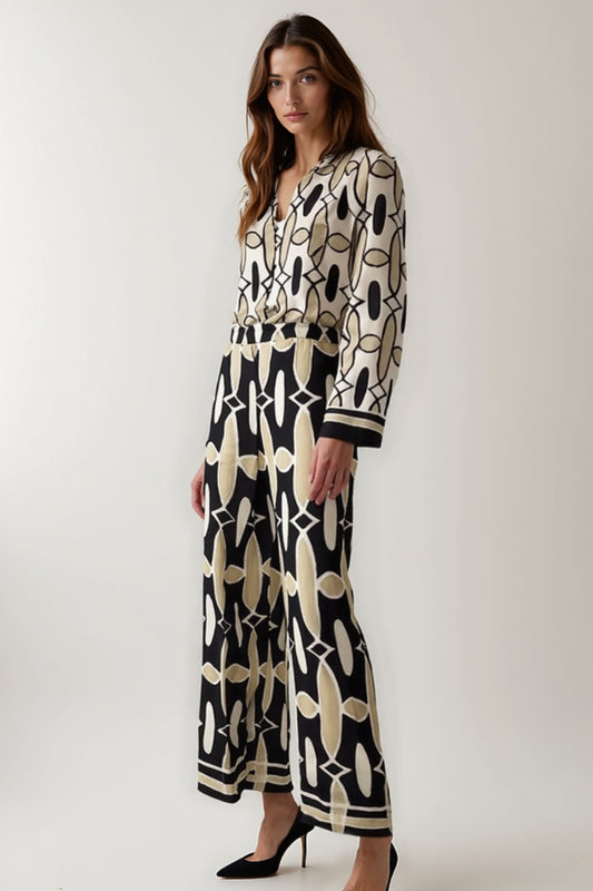 Ensemble Deux Pièces | Motif Graphique | Élégant et Confortable