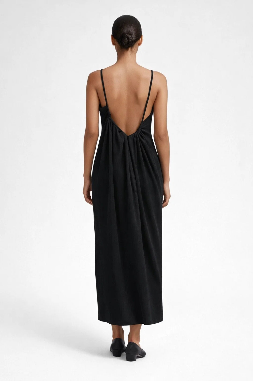 Robe Maxi Femme - Halter Col Rond Froncé Fluide | Élégante