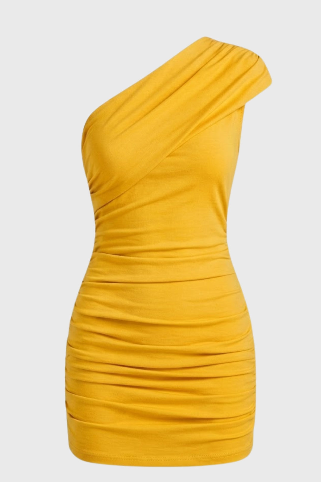 Robe Mini Femme - Asymétrique Froncée | Une Épaule Élégante