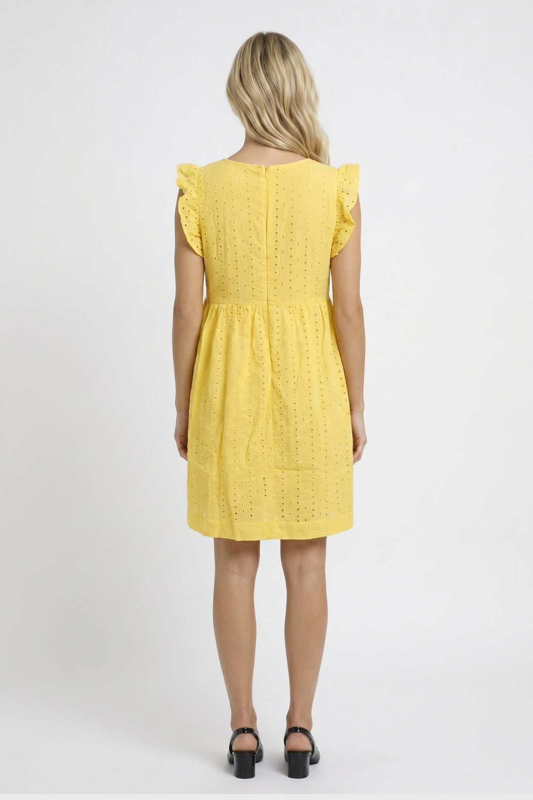 Robe Mini Femme - Broderie Anglaise avec Col V | Estivale