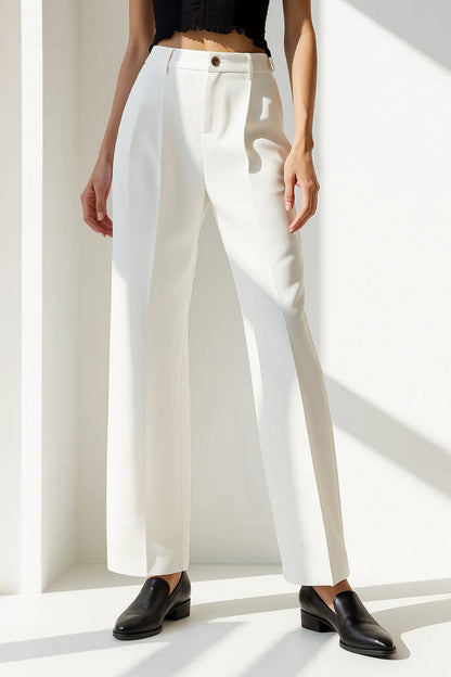 Pantalon Droit | Élégant et Confortable | Blanc