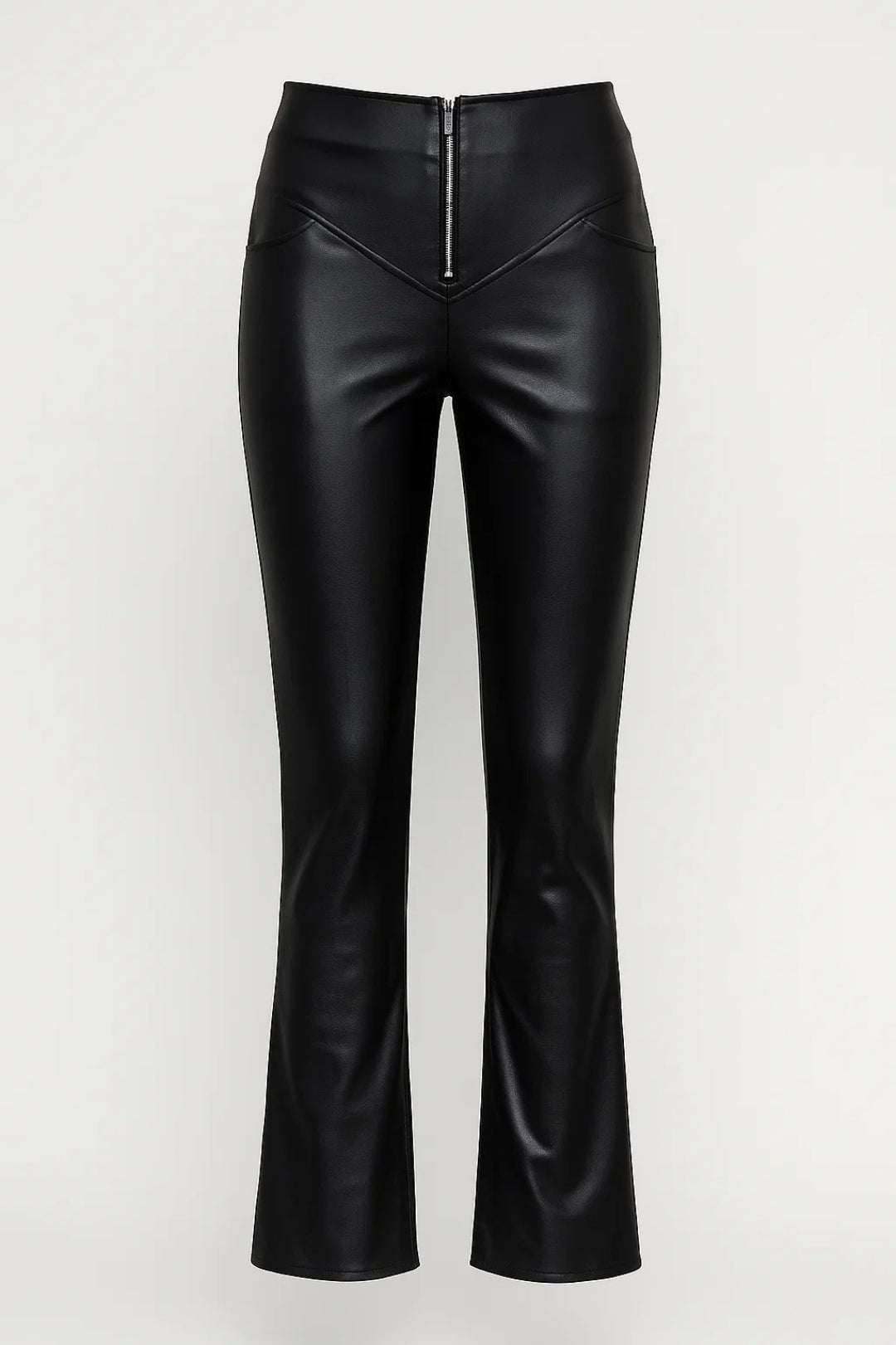 Pantalon Femme - Taille Haute Zippé avec Coupe Évasée | Chic