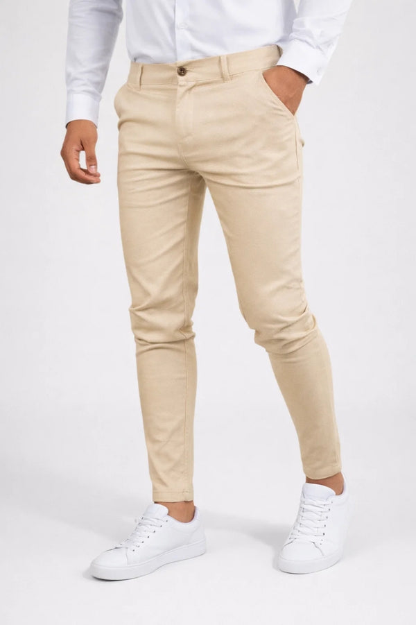 Pantalon Homme - Chino Coupe Slim Taille Élastiquée | Casual