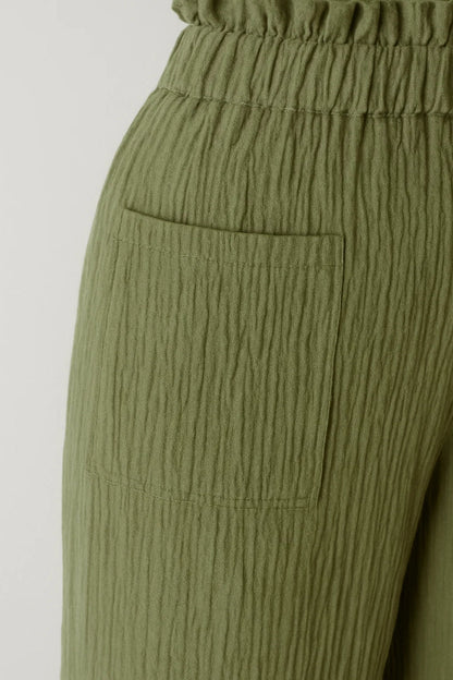 Pantalon Large à Taille Élastique | Confort et Style Décontracté | Noir, Beige, Vert