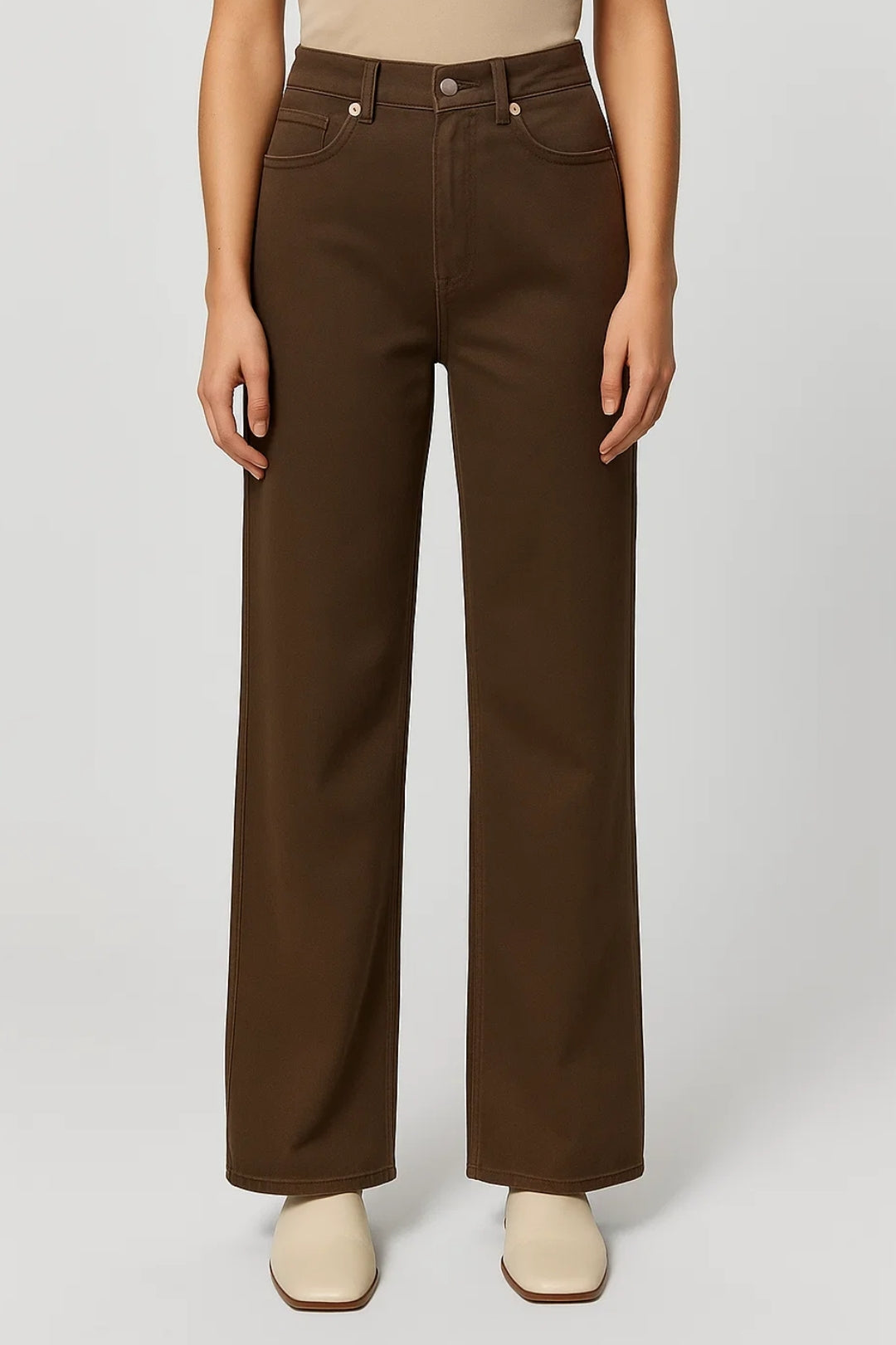 Pantalons Modernes | Jean coupe droite taille haute | Confortable et Polyvalent