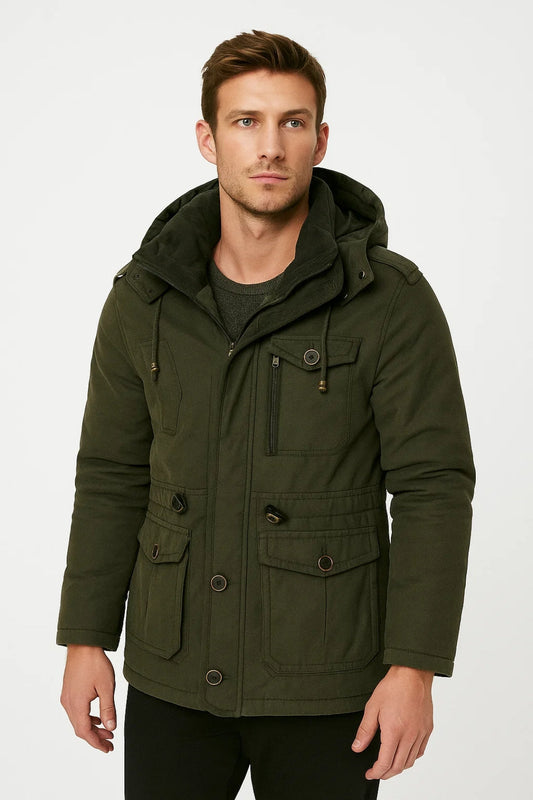 Parka Homme | Matelassée à Capuche | Fonctionnelle, Chaude et Idéale pour Hiver