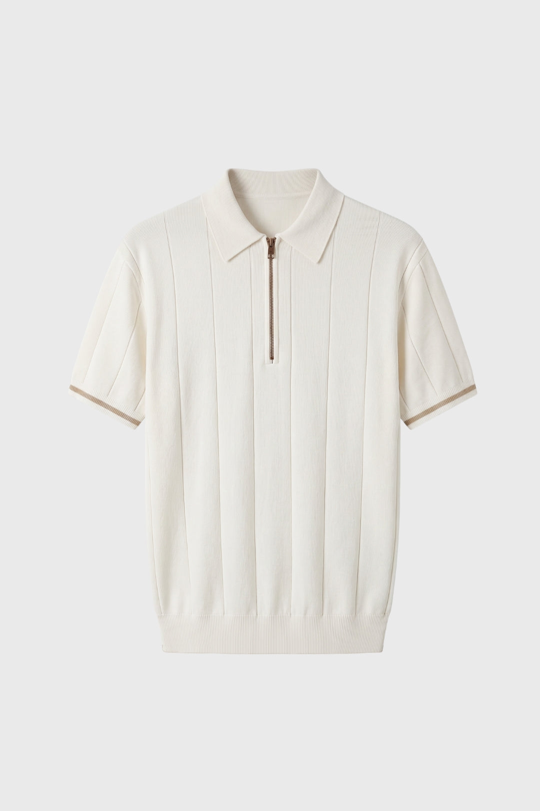 Polo Homme - Demi Zip Manches Courtes Côtelé | Casual Chic