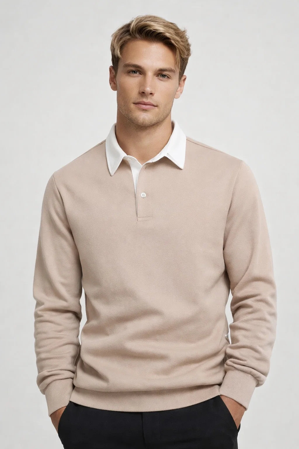 Polo Homme | chic & élégant | col contrasté structuré pour Automne