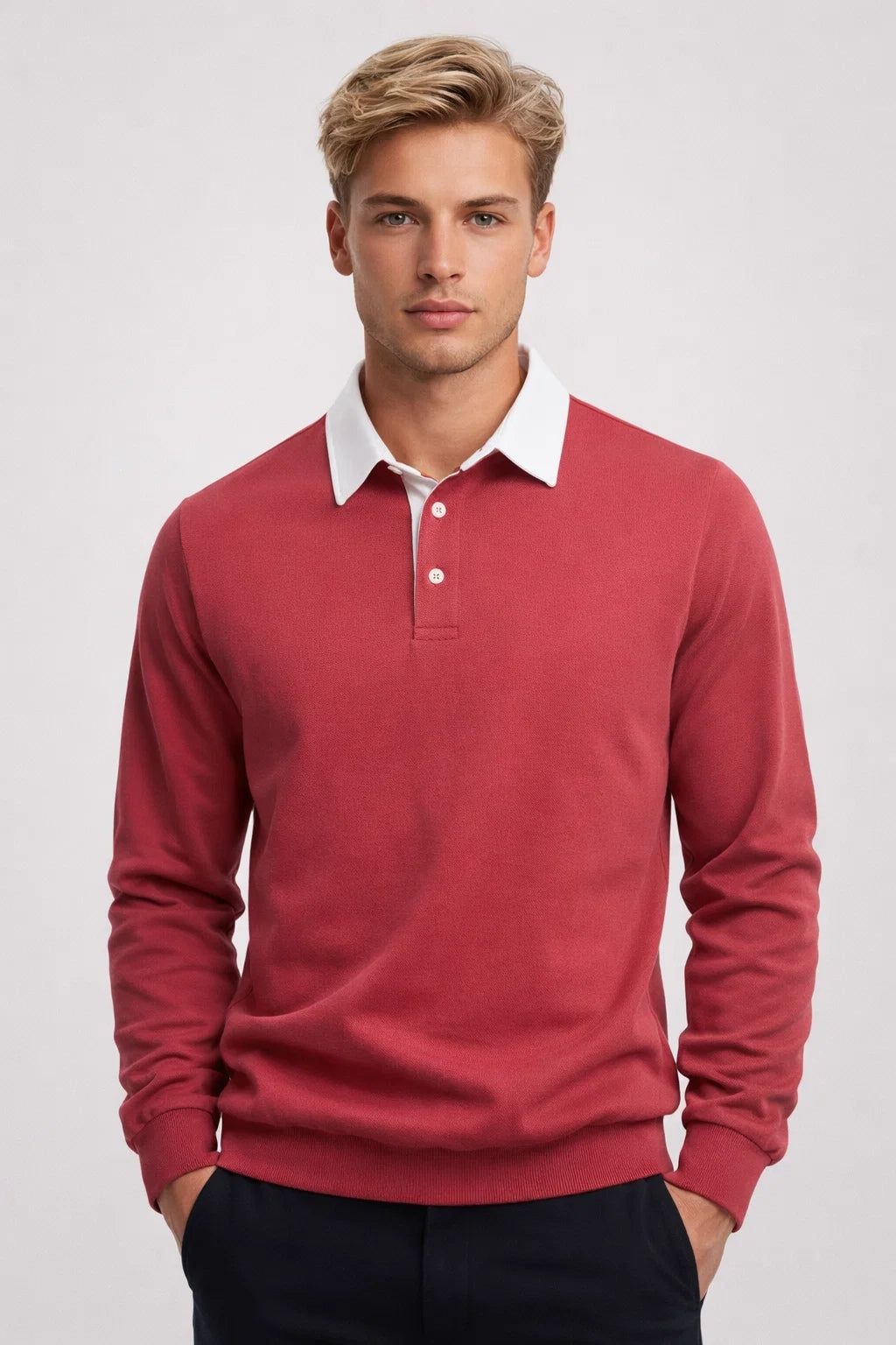 Polo Homme | chic & élégant | col contrasté structuré pour Automne