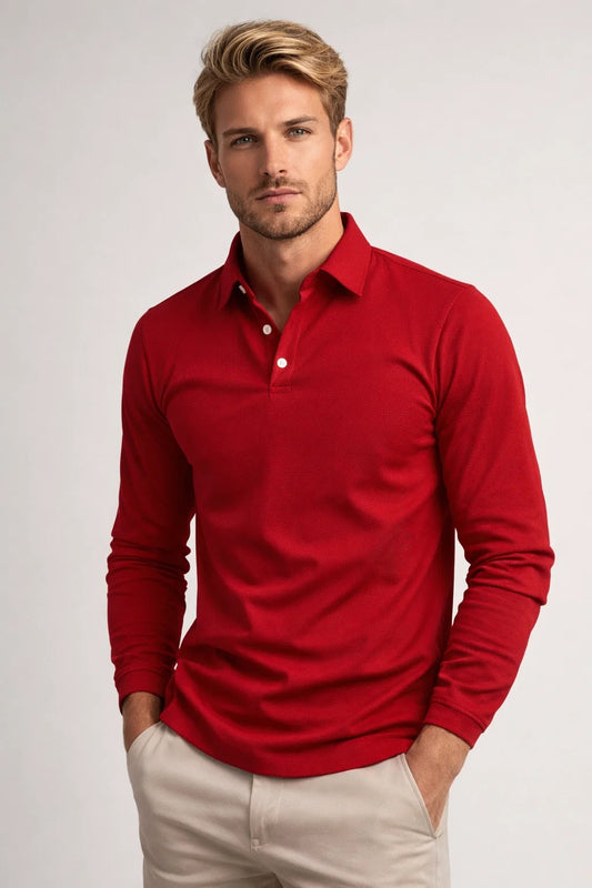 Polo Homme - Manches Longues Col Classique Boutons | Chic Casual